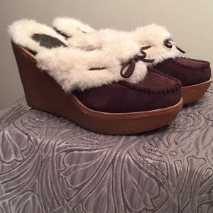 Jessica Simpson Leather Wedge Mocs